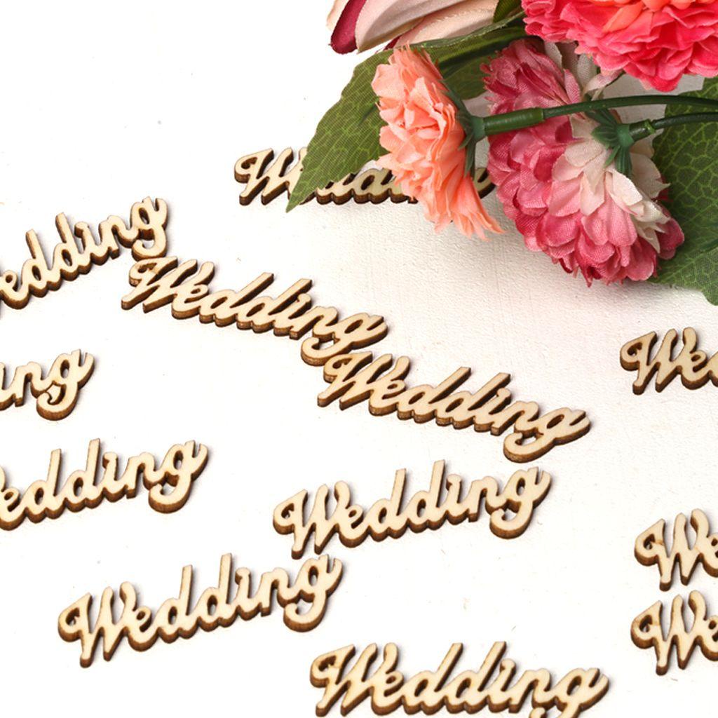 Bộ 10 Tấm Trang Trí Bằng Gỗ In Chữ Tiếng Anh