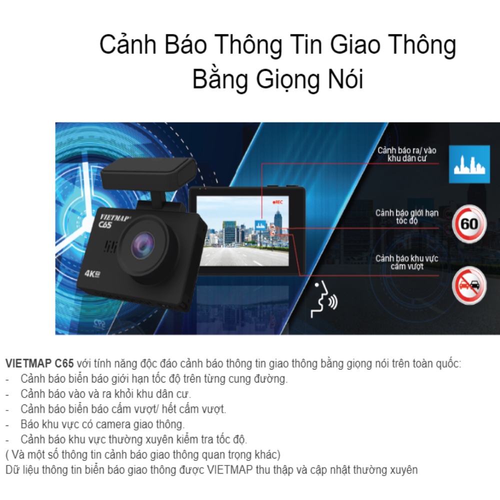 [Miễn Phí Lắp Đặt] Camera Hành Trình Vietmap C65