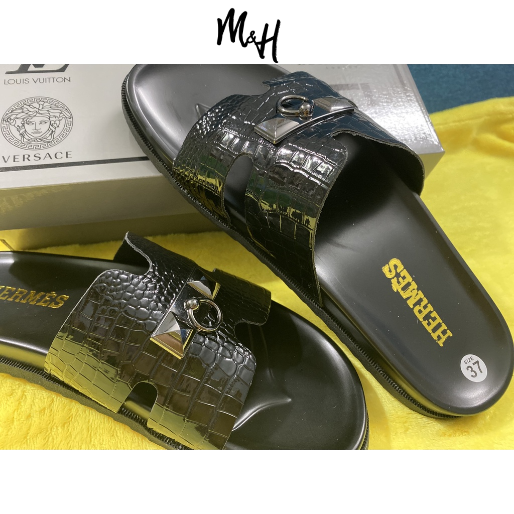 Dép Unisex Quai Ngang Chữ H Hai Màu Cao Cấp, Cực Êm & Bền