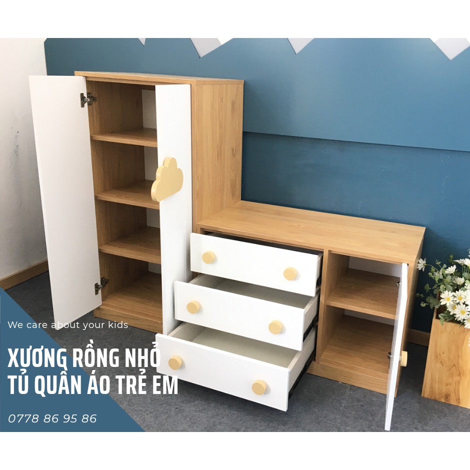 SET tủ quần áo trẻ em bằng gỗ cho bé_XRN