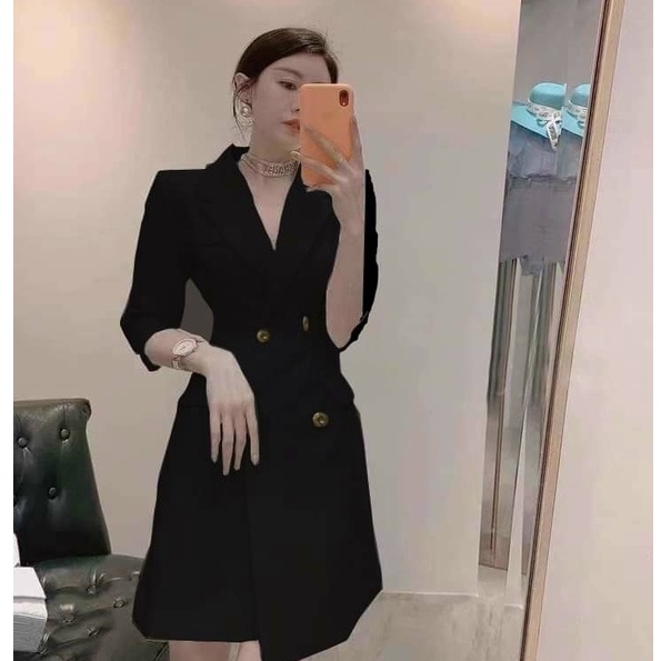 Đầm vest nữ thiết kế tay lỡ đính nút,đầm trắng dự tiệc dáng chữ A - cotton chéo (full 2 lớp) nhẹ nhàng sang chảnh MP