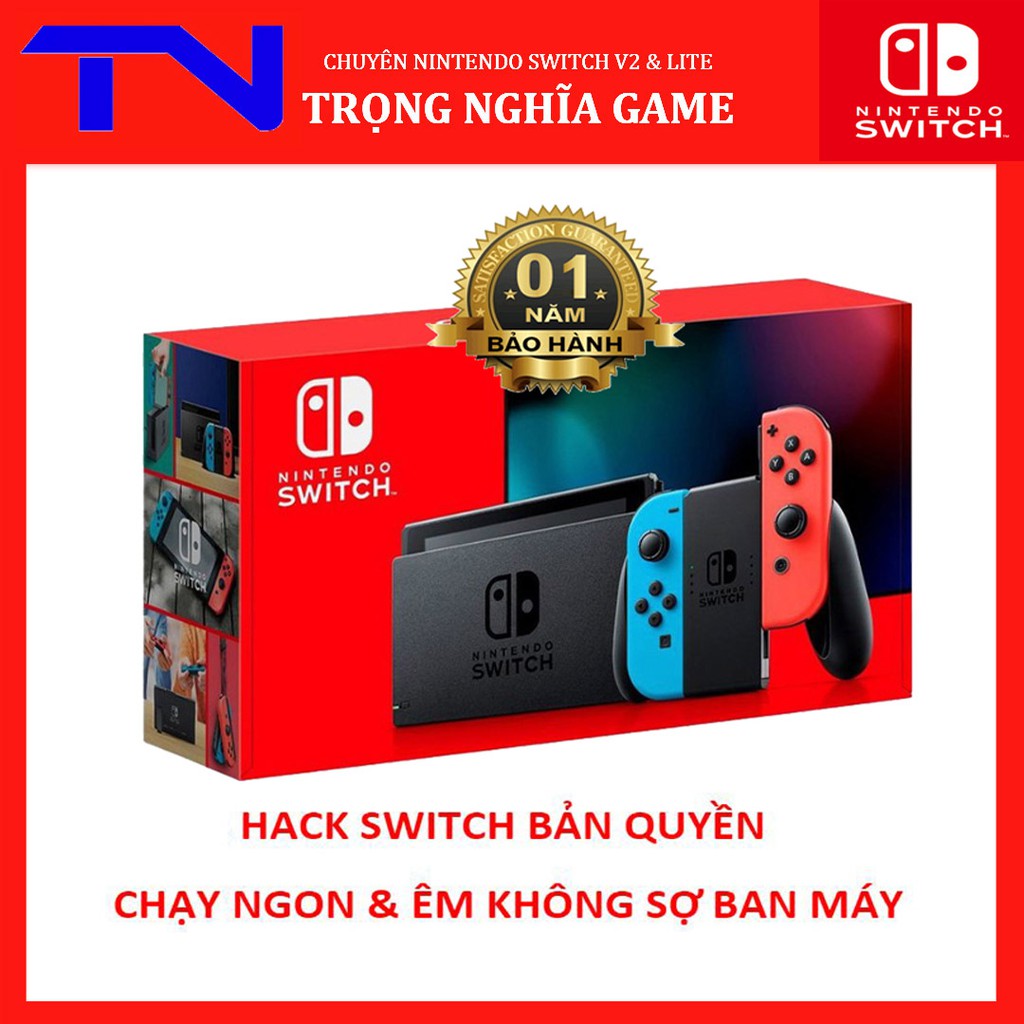 Máy Nintendo Switch V2 mới 100% HACK chép full games + thẻ nhớ 128/256/512 + tặng dán cường lực