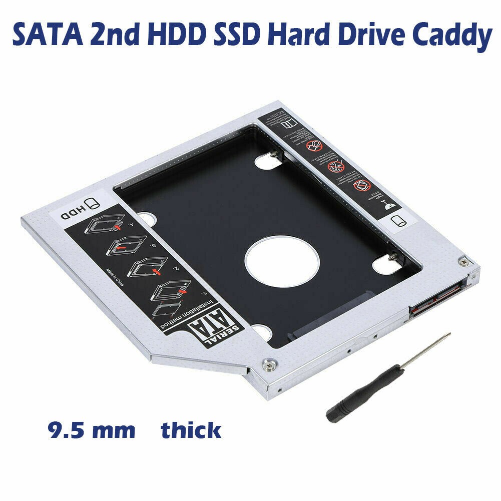 Giá đỡ ổ cứng 9.5mm / 12.7mm Ổ cứng HDD SSD, Bộ chuyển đổi Giao diện SATA 3.0 Giá đỡ đĩa cứng cho máy tính xách tay, cho CD DVD ROM Quang học Bay 2,5 inch, Ổ đĩa DVD / CD sang HDD / SDD