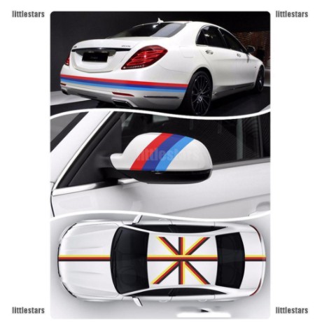 Miếng dán hình lá cờ Đức Ý Pháp cho xe hơi ô tô Xanh Trắng Đỏ Vàng Đen BMW series 3 5 6 X3 X5 X6 Mercedes C180 C200 C250