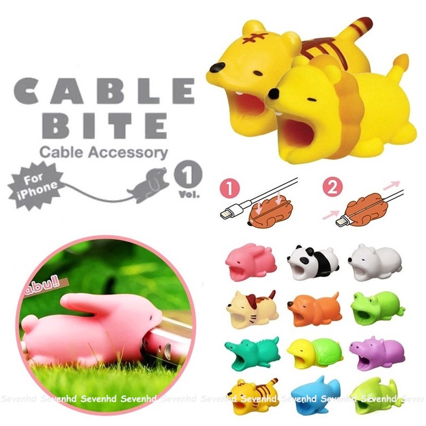 Ready Stock Đồ bảo vệ đầu dây cáp hình hoạt hình xinh xắn