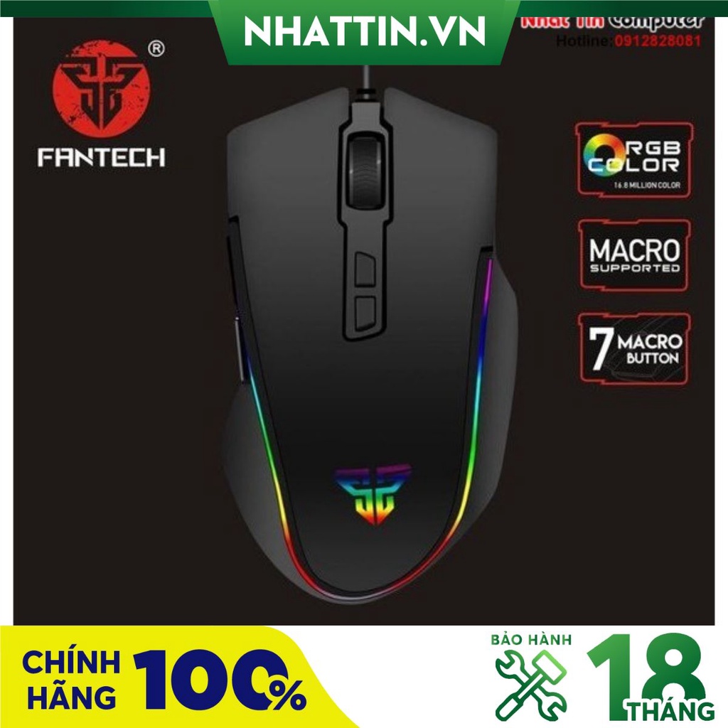 Chuột FanTech X10 CyClops cho game thủ, phòng Net có LED 7 màu chất lượng cao