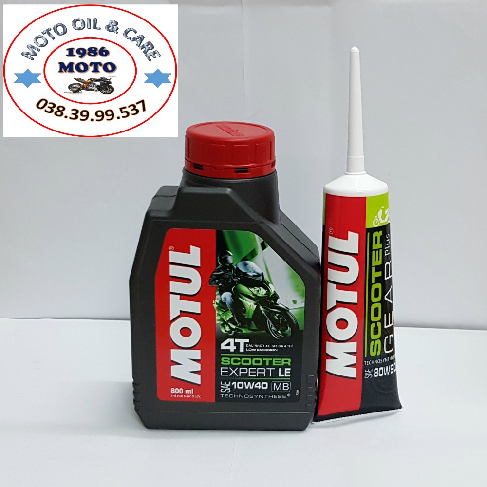 COMBO NHỚT MOTUL EXPERT LE 800ML + NHỚT HỘP SỐ MOTUL (XE TAY GA)