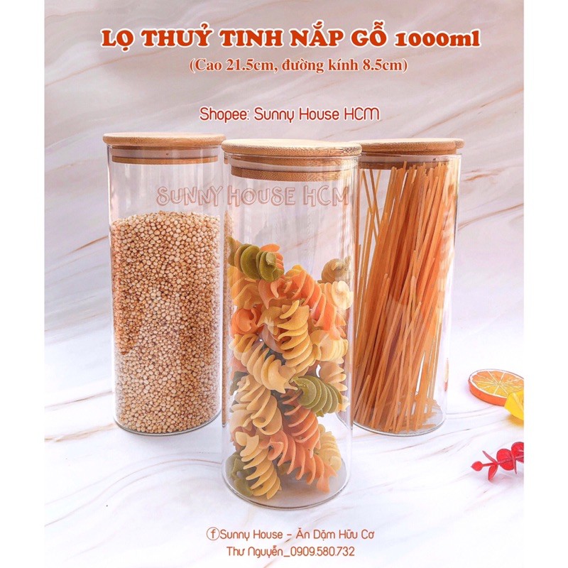 Lọ thuỷ tinh nắp gỗ nhiều size