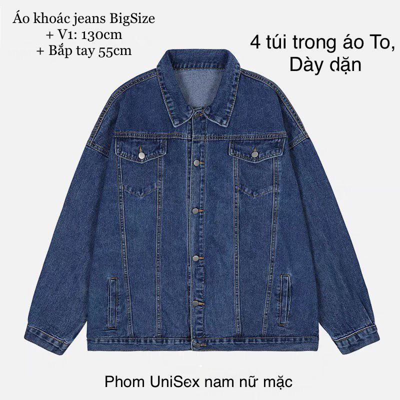 Áo khoác jeans phom Unisex nam nữ kiểu dáng truyền thống căn bản MLJ 01