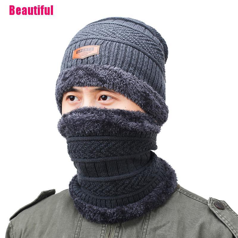 Mũ Và Khăn Choàng Cổ Lót Lông Cừu Giữ Ấm Phong Cách Balaclava Dành Cho Nam Và Nữ