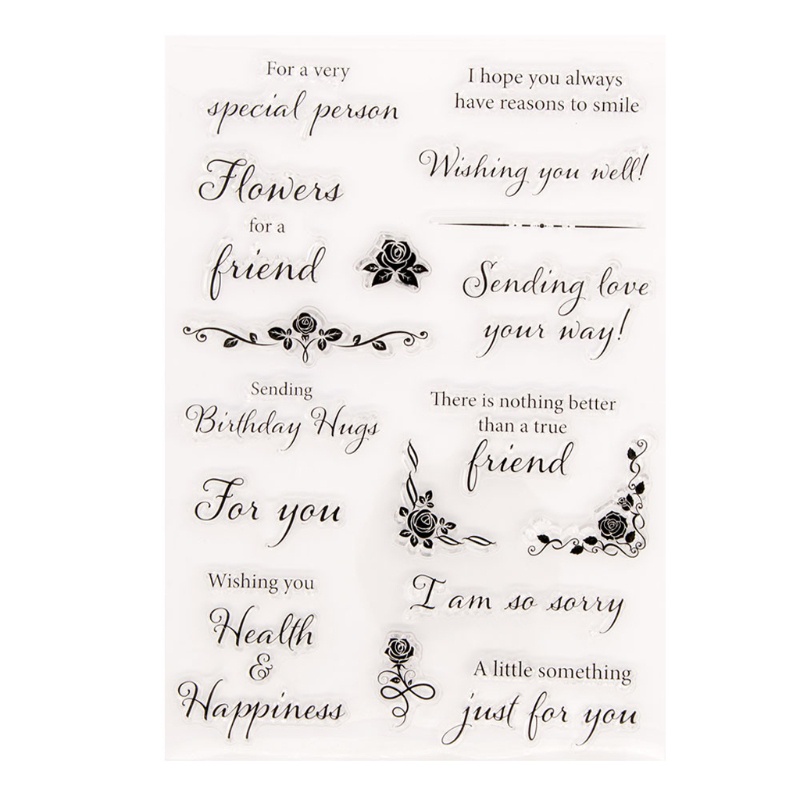 Con Dấu Silicone Trong Suốt In Nổi Chữ Hugs for You Trang Trí Sổ Tay DIY
