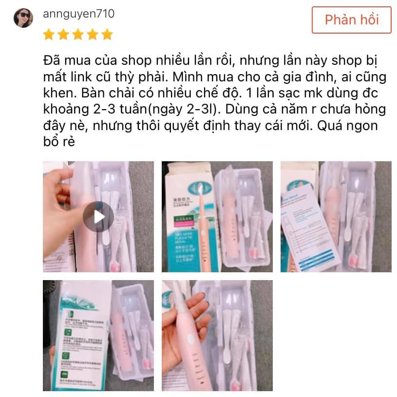 Bàn Chải Điện Tự Động Đánh Răng 5 Chế Độ Hàng Nội Địa Trung Cao Cấp