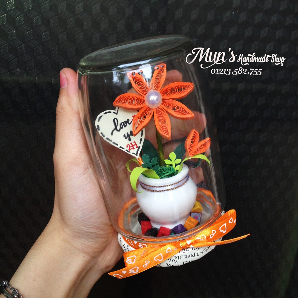 Chậu sứ trắng mini làm handmade, hoa pha lê, hoa đất sét