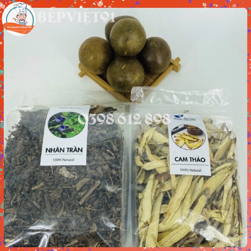 Trà Thanh Nhiệt , Giải Độc Cơ Thể , Mát Gan - { 500 gram nhan trần + 5 quả la hán + 100gram cam thảo }