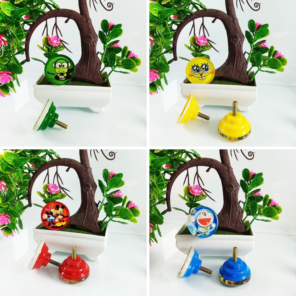 Phụ Kiện Trang Trí Tay Cầm Xe Đạp Hình Chuột Mickey Doraemon Stitch Hello Kitty