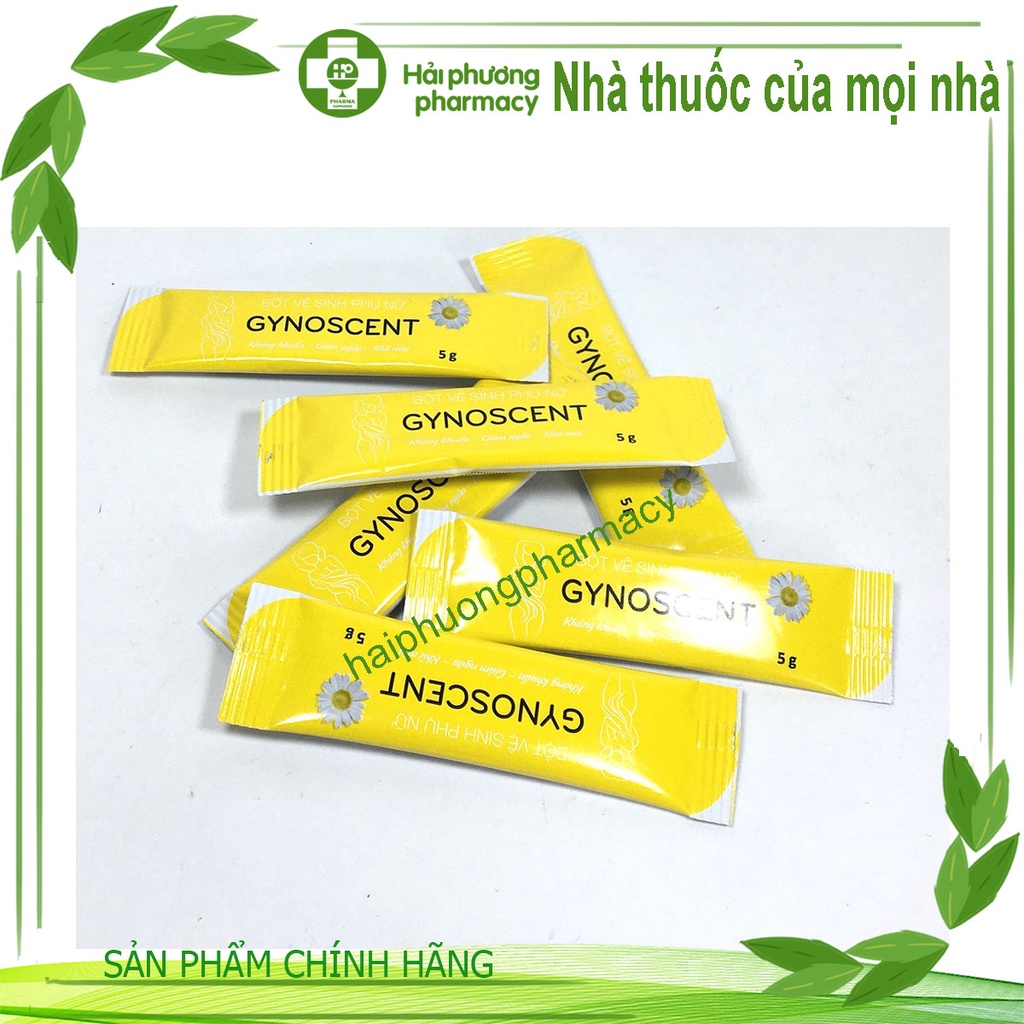 Bột pha vệ sinh phụ nữ Gynoscent của Dược Cát Linh hộp 30 gói, sạch vùng kín, diệt khuẩn, nấm mốc