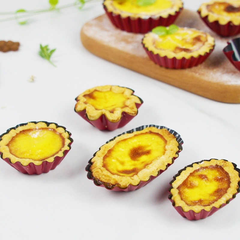 Khuôn Làm Bánh Tart Trứng Bằng Thép Carbon Không Dính Tiện Dụng Cho Nhà Bếp