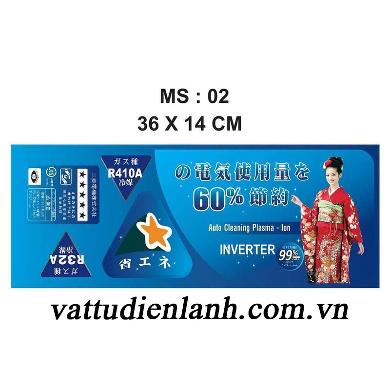 TEM DECAN DÁN Mặt lạnh Điều hòa - Máy lạnh Nội Địa (chọn đúng mẫu khi đặt hàng)