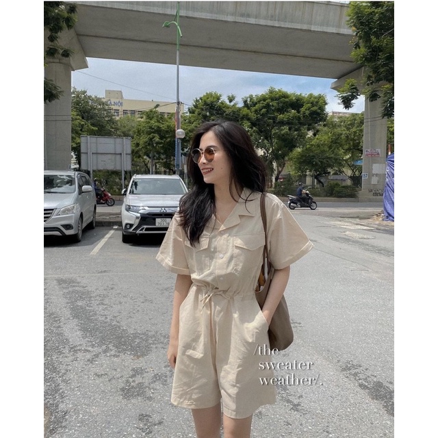 [Ảnh thật/Video/Sẵn]Jumsuit thô rút eo style Ulzzang | BigBuy360 - bigbuy360.vn