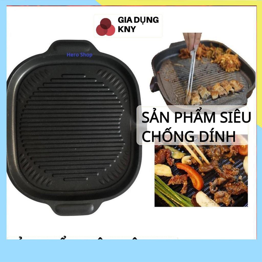 Chảo Nướng Chống Dính Bầu Kiểu Dáng Hàn Quốc Có Rãnh Thoát Dầu Tiện Ích V