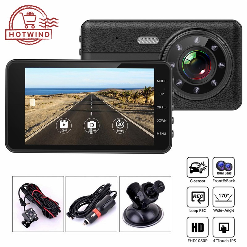 Set máy quay hành trình HW 4" IPS FHD 1080P 170 độ kèm phụ kiện dùng cho xe hơi | BigBuy360 - bigbuy360.vn