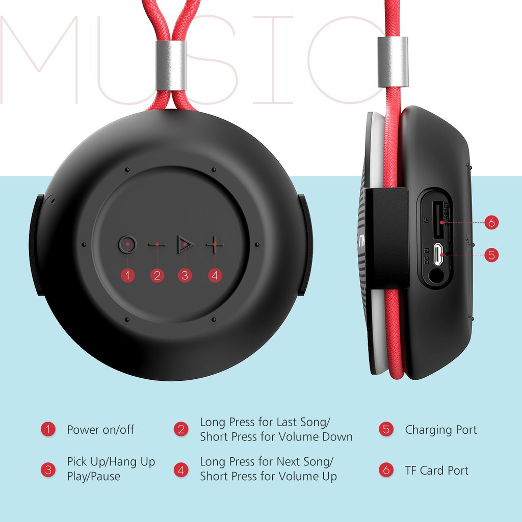 Loa Chống Nước Không Dây Vtin Q1 Bluetooth Cho Phòng tắm, Bãi biển, Ngoài trời