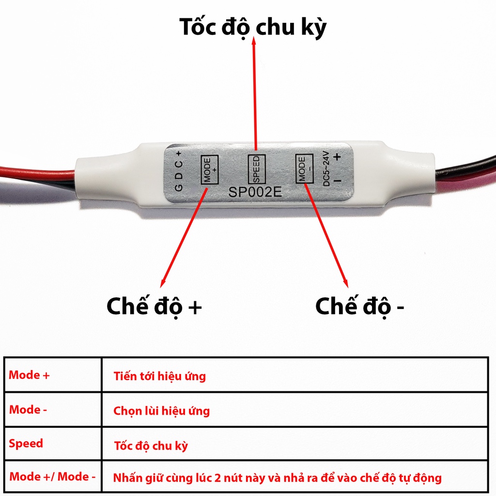 Mạch driver điều khiển đèn LED  Ws2812B / Ws2812 / Ws2811/ 1903 với 3 phím bấm 5-24vdc