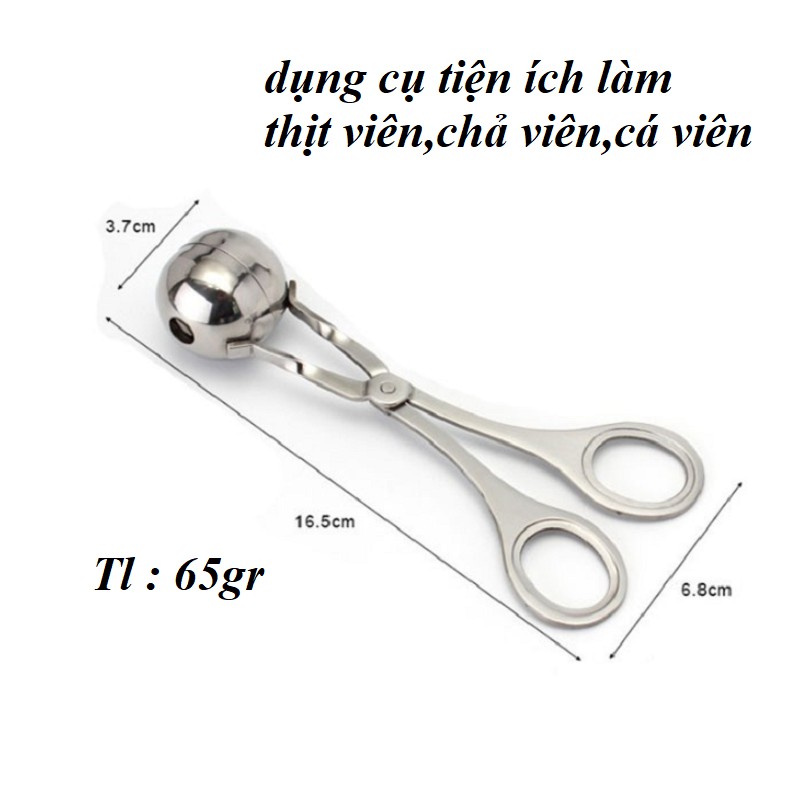 Cây kẹp làm thịt viên ,chả cả viên,bò viên,xíu mại....chất liệu inox 304 sáng bóng bền đẹp,tiện lợi