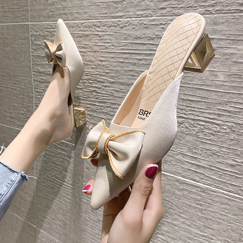 Giày Cao Gót Mũi Nhọn 3.5cm=1.38inch Thời Trang Mùa Hè Cho Nữ