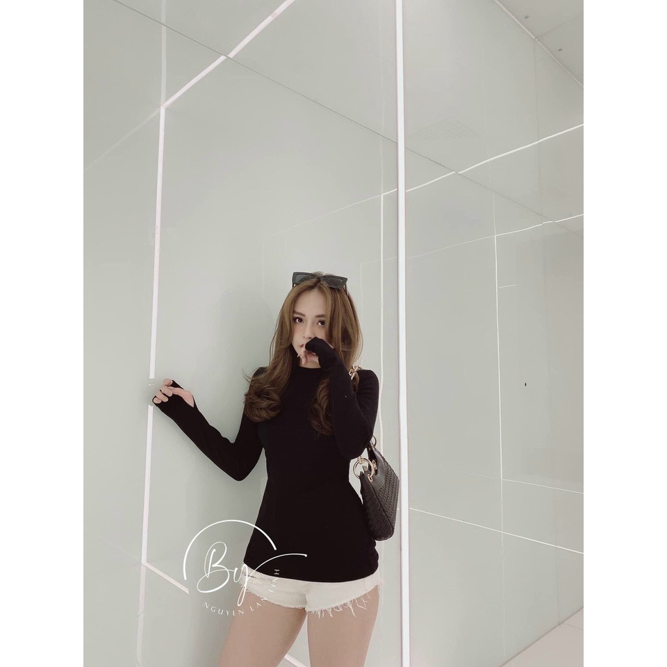 Áo thun zip dài tay sỏ ngón, áo thun ôm body mẫu mới nhất 2021 | BigBuy360 - bigbuy360.vn