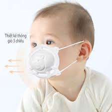 Khẩu trang hình gấu 3D cho bé từ 0-3 tuổi UNIMASK xuất Nhật cao cấp dây có nút điều chỉnh
