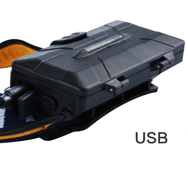 Đèn pin đội đầu 8 bóng led siêu sáng. kèm 2 pin sạc dung lượng cao và cáp sạc