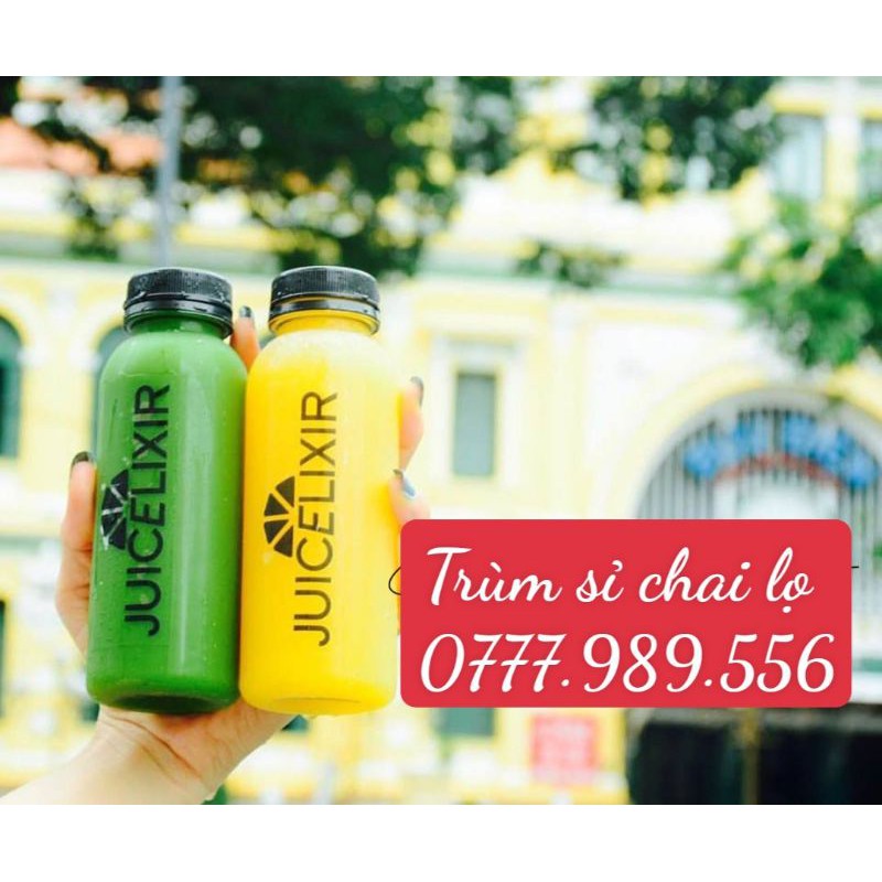 Chai Nhựa Tròn Nắp Đen Miệng Rộng 330ml- Chuyên Đựng Chè Nhưỡng Nhan