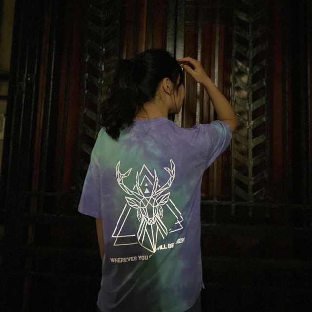 (ẢNH THẬT) áo tie dye phản quang hươu mặt sau form oversize unisex