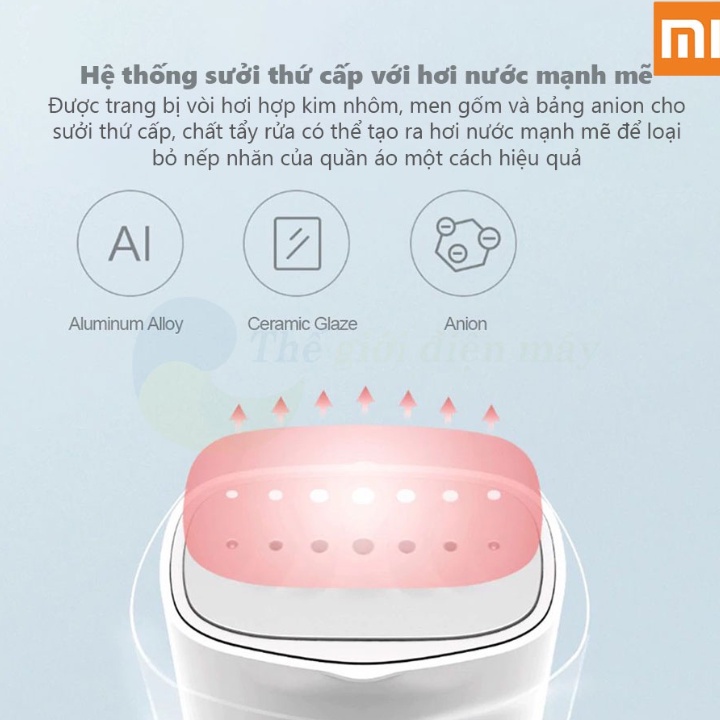 Bàn là hơi nước,bàn ủi hơi nước cầm tay Xiaomi GT 306-Công suất lên đến 1200W-Là thẳng các loại vải