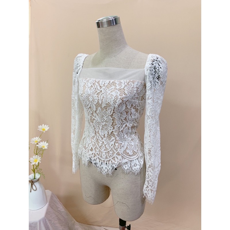 Áo ren dài tay hai lớp hàng thiết kế m75 | BigBuy360 - bigbuy360.vn