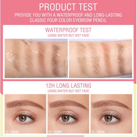 Pinkflash  Bút Chì Kẻ Lông Mày Đầu Mềm Tự Động Chống Nước Bền Màu Dài Lâu