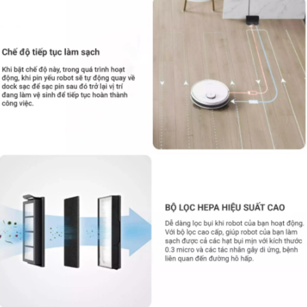 Robot hút bụi lau nhà Ecovacs Deebot OZMO N8 Pro - Lực hút MAX 2600 Pa - Bản quốc tế - bảo hành 18 tháng