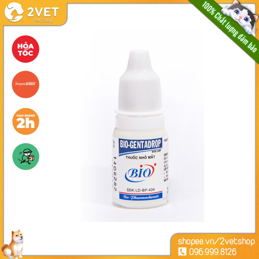 [Chăm Sóc Thú Cưng] Nước Nhỏ Mắt Bio Genta Drop Chó Mèo – 2Vet - Chăm Sóc Vật Nuôi