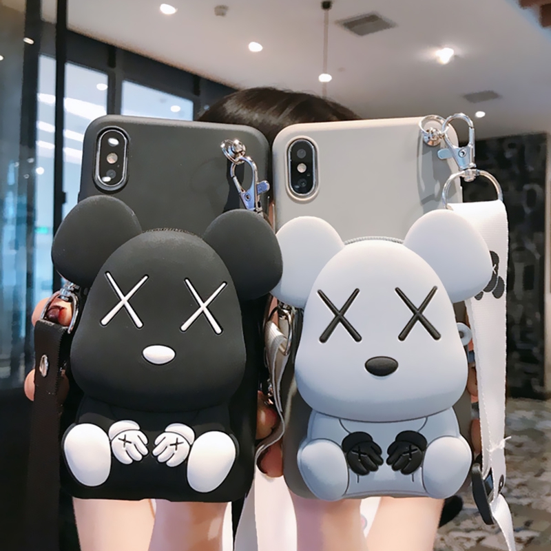 Ốp điện thoại dẻo có giá đỡ hoạt hình cho iPhoneSE 2020 6 6s 7 8 Plus 5 5s 5SE Apple 11Pro Max X Xs Max XR