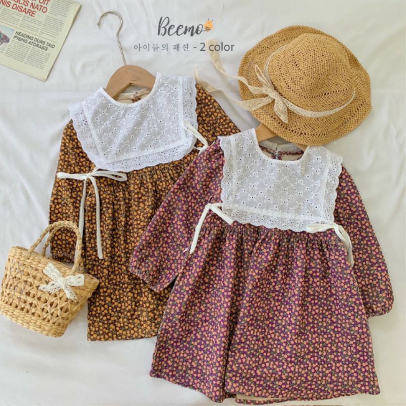 VÁY NHUNG TĂM PHỐI YẾM SIÊU XINH CHO BÉ GÁI