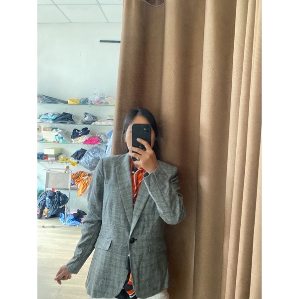 áo vest karo nữ blazer xịn của hãng h&amp;m vnxk