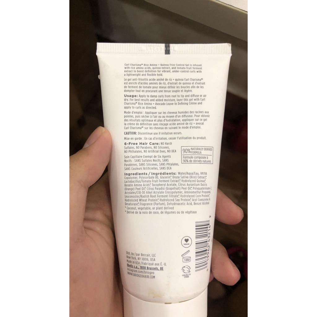 Briogeo Curl Charisma Rice amino Avocado Leave-In Defining , 6 Ounces