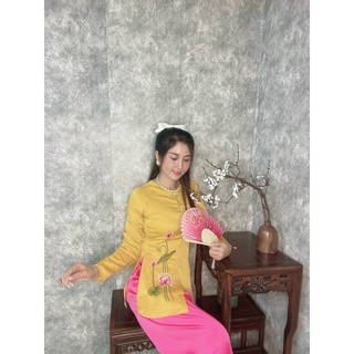 SÉT BỘ BÀ BA THÊU SEN VẢI LỤA MỀM,MỊN