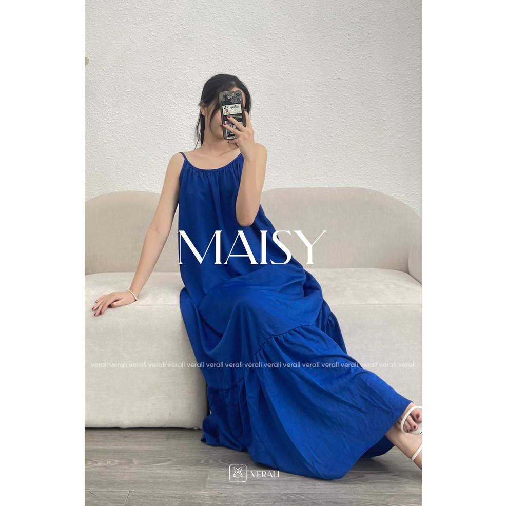 Váy dây maxi hở lưng quyến rũ lụa freesize đi biển mềm mại Maisy Harriet