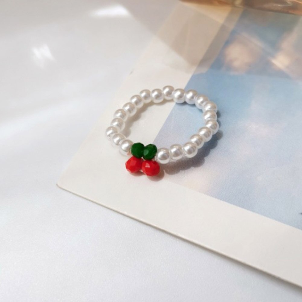 Nhẫn đính ngọc trai nhân tạo đơn giản dễ thương cho nữ