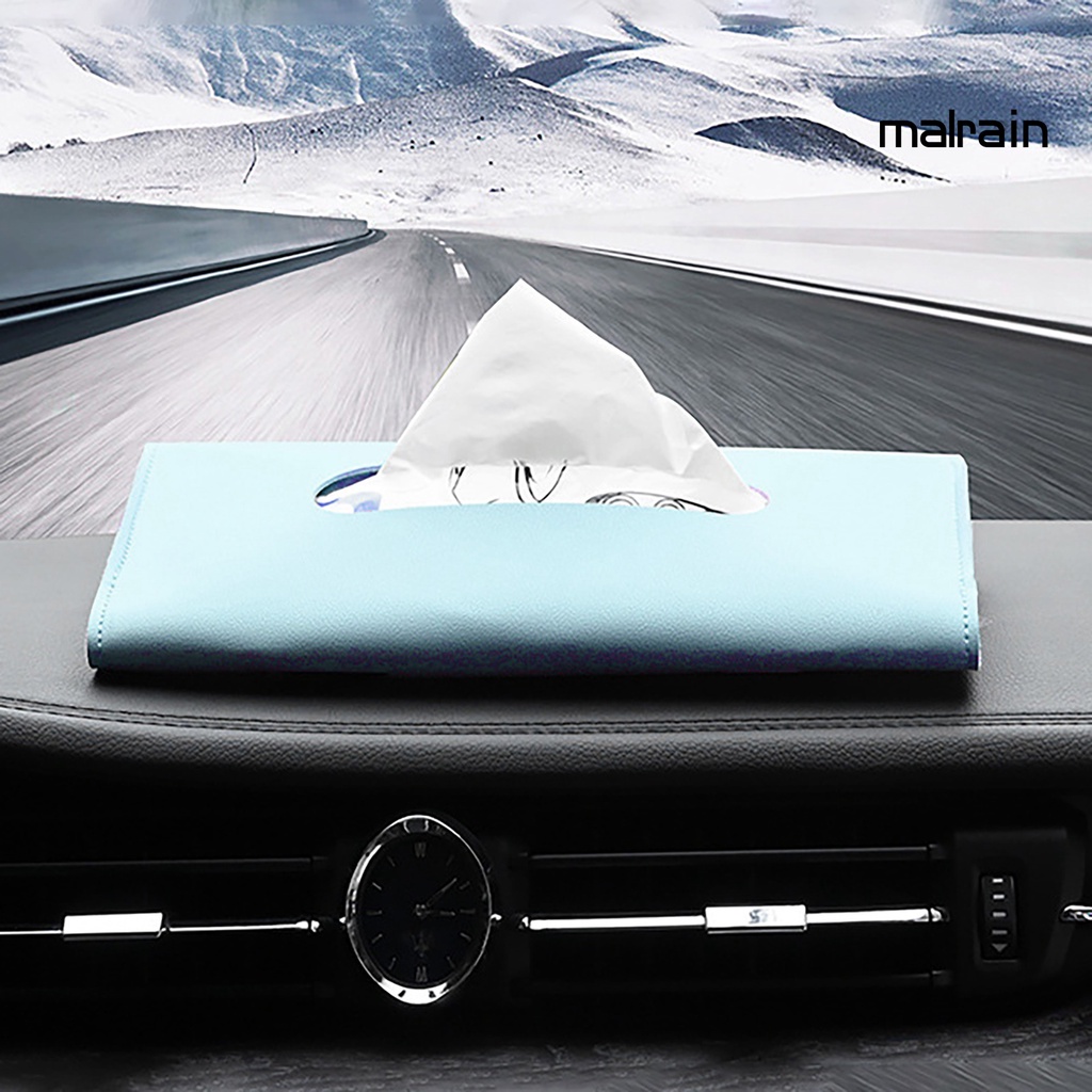 Hộp Đựng Khăn Giấy Bằng Da Giả Gắn Tấm Che Nắng Xe Hơi Tiện Dụng