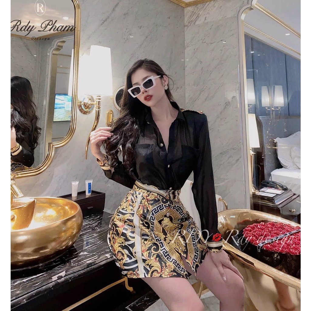 Set áo tơ óng nhũ