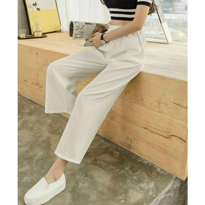 Quần Nữ Ống Suông Chất Đũi Mát 3 Màu Có Dây Rút Eo Form Rộng Mặc Đẹp Phù Hợp Mọi Nơi NEW UNISEX