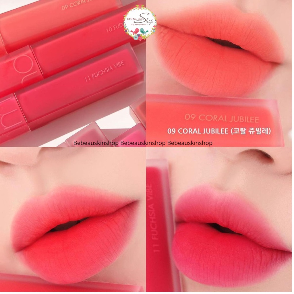 Son Kem Romand Blur Fudge Tint 04 Radwood Lỳ Mịn Môi Tem Hidden Tag Chuẩn Bebeauskinshop